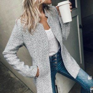 NEW Vici Tayshia Pocketed Coat -  Heather Grey - S